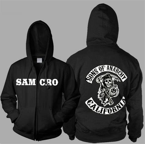 Soa Sons Of Anarchy Samcro Zipper Cashmere Cardigan Sweater Men And
