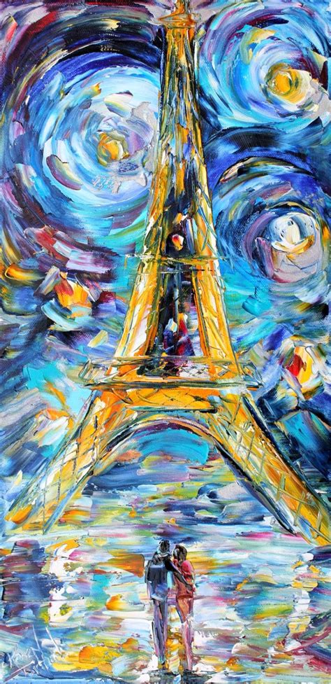 Paris Art Eiffel Tower Print Starry Night Romance Print On Canvas