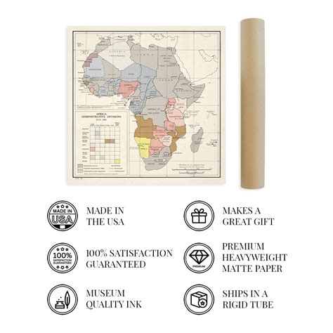 Buy Historix 1960 Vintage Africa Map 24x24 Inch Vintage Map Of Africa