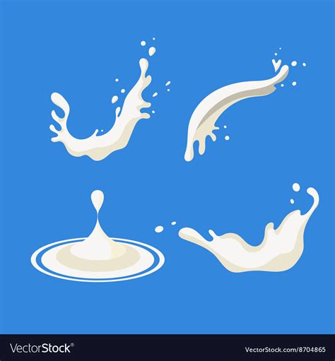 Set Of Milk Splash For Product Logo Design Vector Image