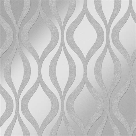 Kensington Textured Geometric Speedyhang Wallpaper Silver Wallpaper