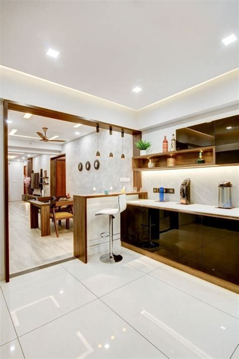 Open Plan Black Kitchen Kerala Latest Kitchen Designs Kitchen Design