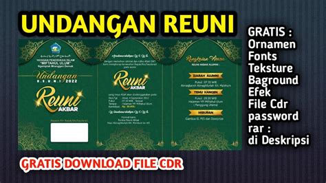 Gratis Desain Undangan Reuni File Cdr Youtube