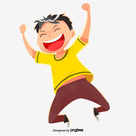 Cute Excited Boy Cartoon Lovely Boy Png Transparent Clipart Image