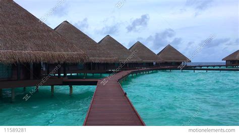 Maldives Water Bungalows 4k Stock Video Footage 11589281