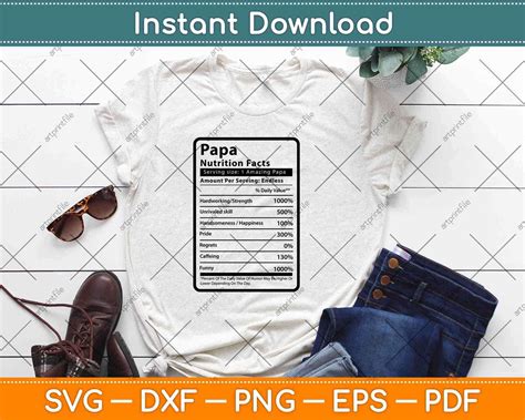 Papa Nutrition Facts Svg Png Dxf Cutting Files Artprintfile