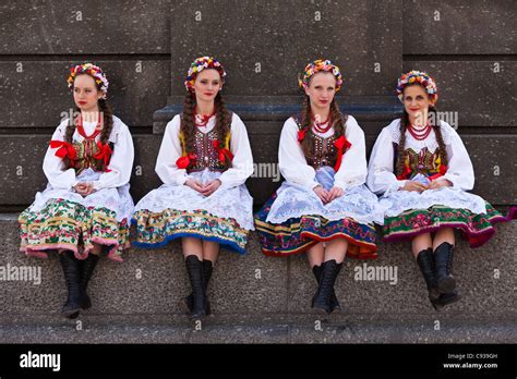 Polish Folk Dancers At A Festival Polish Traditional Costume Polish Clothing Folk Clothing