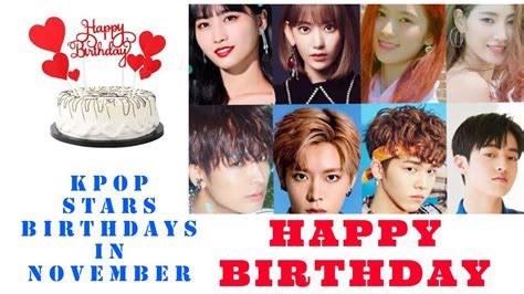 Kpop Idols Birthdays In November Youtube