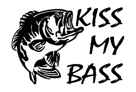 Kiss My Bass Car Decal Etsy