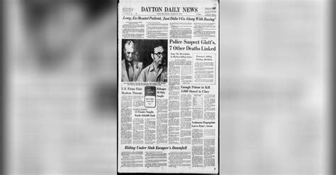 Dayton Daily News Front Page History Arrest Of The Midnight Slayer