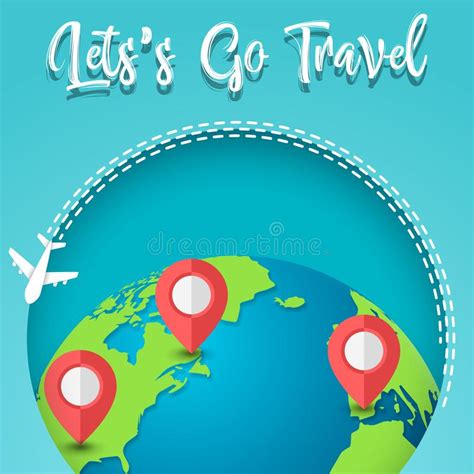 Travel Around The World Planet Earth And Map Pins Icon Stock