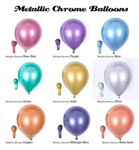 Metallic Chrome Balloons Birthday Balloons Chrome Party Etsy