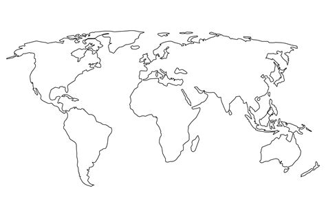 Simple World Map Vector Sign On White Background For Your Design