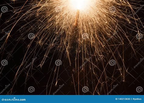 Long Exposure Of Burning Sparkler At Night Stock Photo Image Of Color