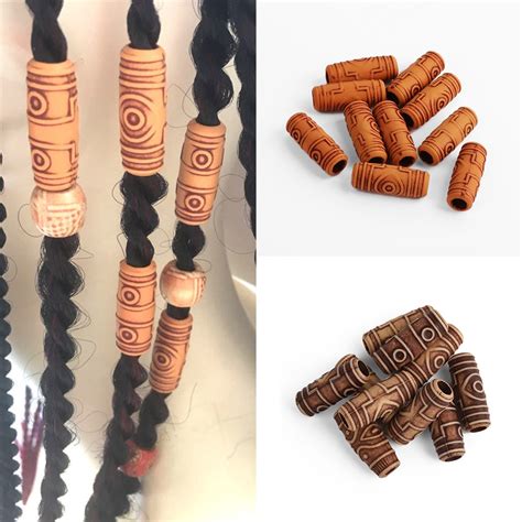 Buy 1020pcs Fashion Wooden Color Hair Dreadlock Beads