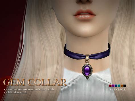 The Sims Resource S Club Ll Ts4 Necklace Gem Collar N01