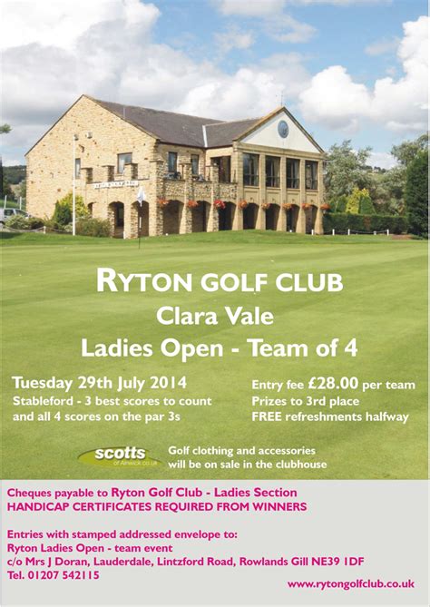 Ladies Open Competition Ryton Golf Club Tyne And Wear North East