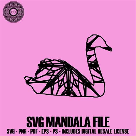 Mute Swan Svg Files For Silhouette Mandala Graphics Mandala Art In 2021