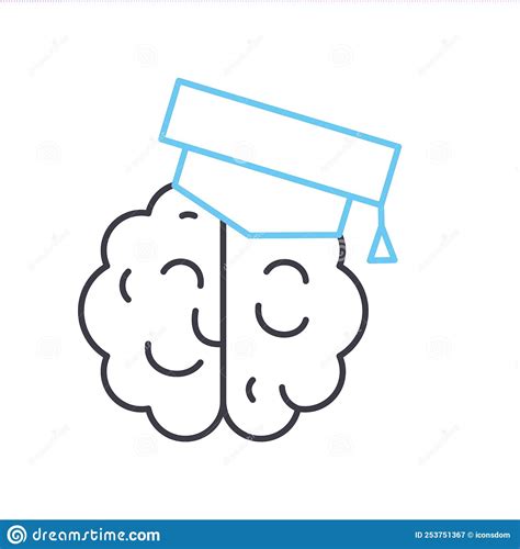 Brain Learning Line Icon Outline Symbol Vector Illustration Concept