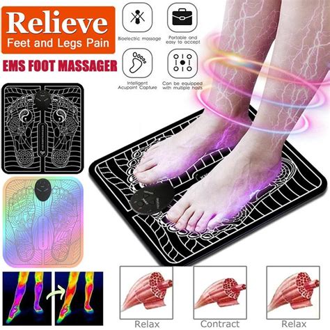 electric ems foot massager leg reshaping pad feet muscle stimulator mat stock relax 6 modes 最大75％オフ！