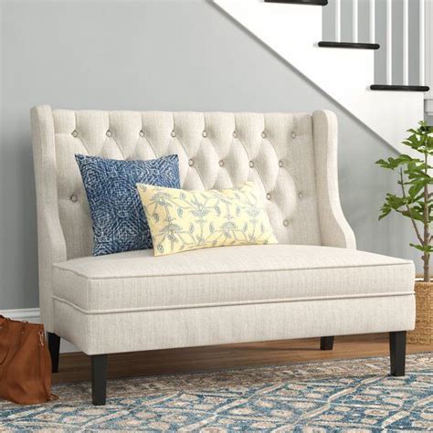 The wooden legs angle outward to provide extra support and stability. Moriah Upholstered Bench in 2021 | Upholstered bench ...