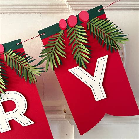 Diy Christmas Banner Svg For Cutting Machines Holiday Mantel Etsy
