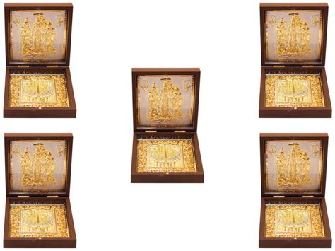 Goldtideas 24k Gold Plated Ram Darbar Photo Frame With Charan