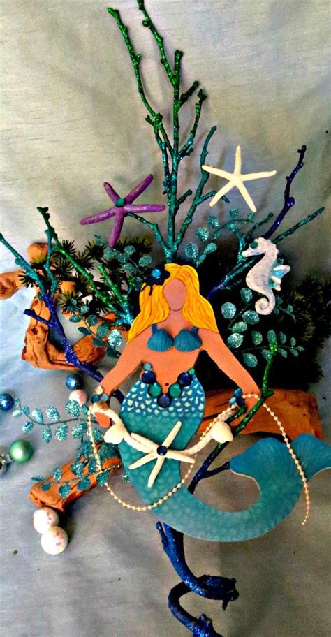 Mermaid Christmas Tree Toppercoastal Christmas Tree Etsy Mermaid