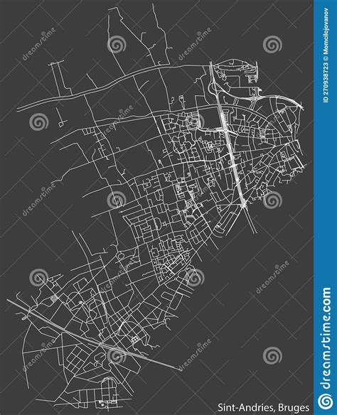 Street Roads Map Sint Andries Suburb Bruges Detailed Hand Drawn Navigational Urban Belgian City Belgium Vivid Road 270938723 