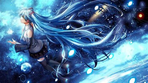Hatsune Miku Vocaloid Space Long Hair Twintails Detached Sleeves