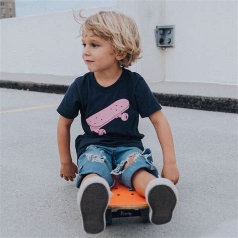 The round face haircut is suitable for toddlers with blonde hair and their parents would like them to grow fringe hair and later change their this is among the highly rated toddler's boy haircut this year. 3-Finn Elliot Simmons-skateboarding | Toddler boy haircuts ...