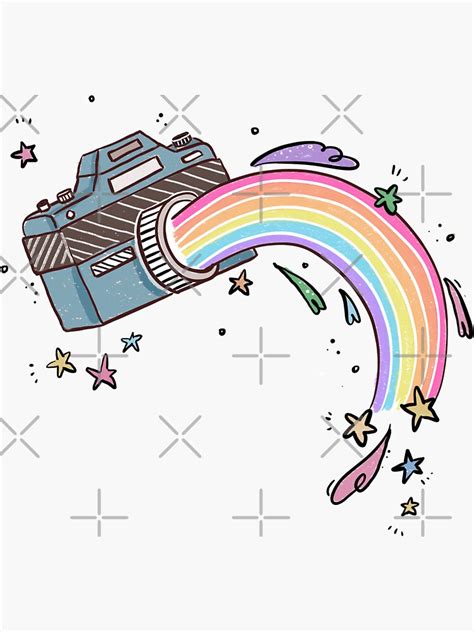 Rainbow Camera Sticker By Bloomwgrace Redbubble