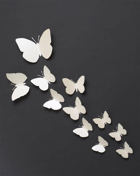 3d Wall Butterflies 3d Butterfly Wall Art For Modern Home Decor In Pearl Metallic Etsy