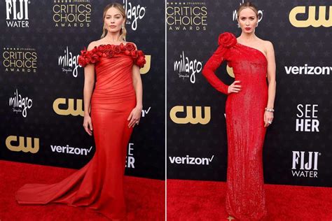 Margot Robbie And Emily Blunt Twin Again At 2024 Critics Choice Awards See Their Matching Looks