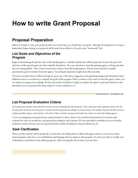 Sample Grant Proposal Template Professional Template For Business