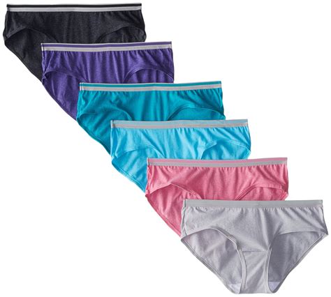 Fruit Of The Loom Women S 6 Pack Heather Cotton Low Rise Hipster Panties
