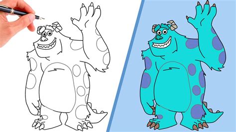 How To Draw James P Sullivan From Monsters Inc Super Easy Disney