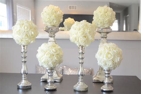 Set Of 6 Luxury Elegant 8 Wedding Ivory Hanging Foam Flower Balls