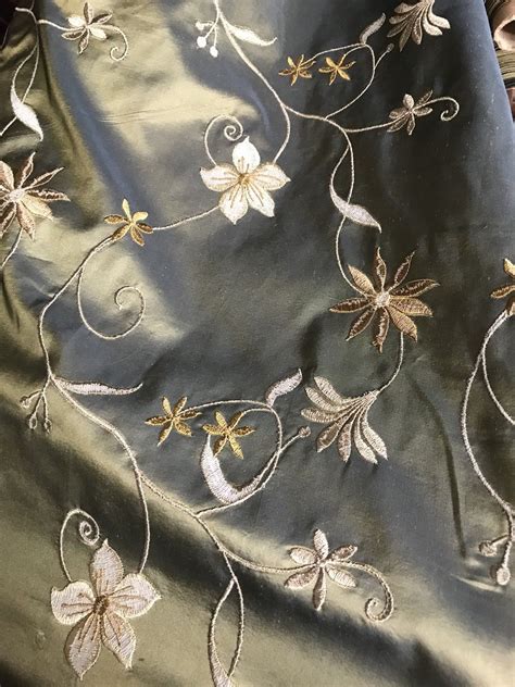 New Sale 100 Silk Taffeta Embroidered Floral Fabric By The Yard