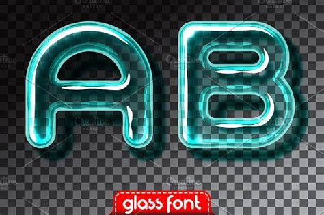 Realistic Glass Alphabet Fonts Alphabet Alphabet Custom Glass