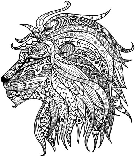 Get crafts, coloring pages, lessons, and more! This detailed lion is part of our collection of "adult ...