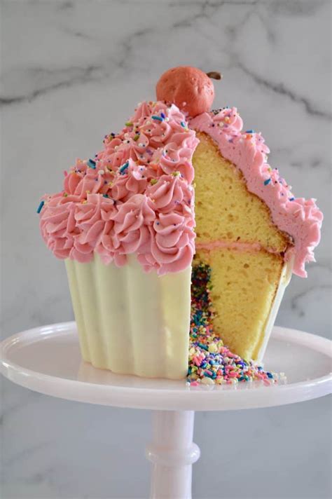 Bake at 325 °f for approximately 1 hour. Giant Cupcake Cake | Sprinkle Surprise - This Delicious House
