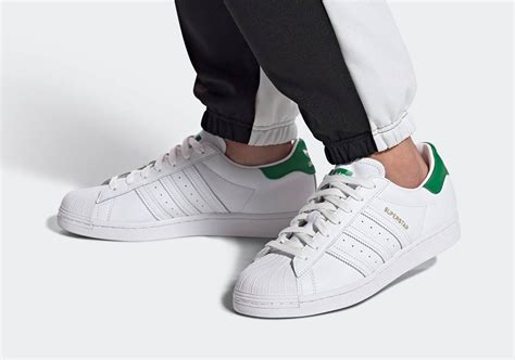 White And Green Superstar Adidas