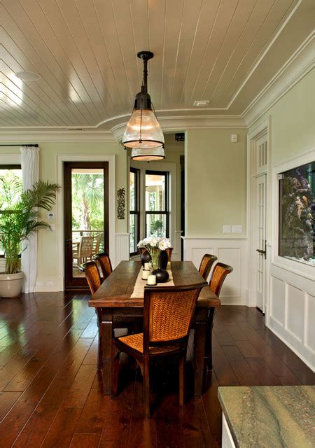 Colonial elements you may want to change 1. Rattan chairs heighten tropical feeling of dining room ...