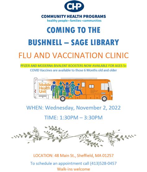 Flu And Vaccination Clinic — Bushnell Sage Library