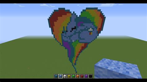 Minecraft Rainbow Dash Heart Timelapse Youtube