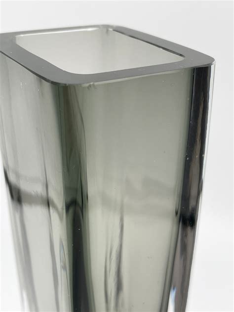 Mcm Smalandshyttan Sweden Josef Schott Smokey Glass Vase Etsy