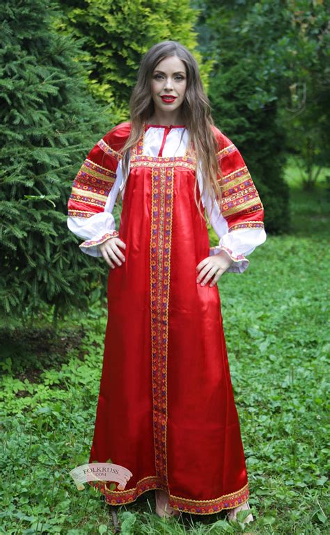 Playful Traditional Russian Dress For Woman Elena Folk