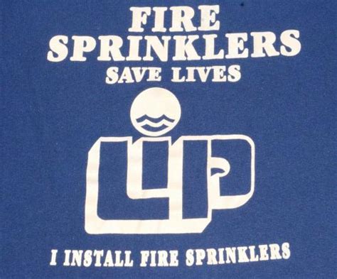 Vintage 1980s Fire Sprinklers Save Lives Blue T Shirt L