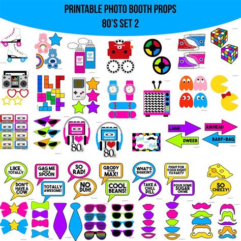 Pin By Amanda K Printables On 80s Party Photobooth Props Printable